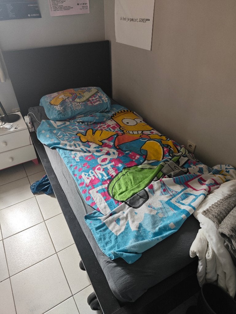 Ikea malm bed 1 persoon met matras, Huis en Inrichting, Ophalen, Gebruikt, 90 cm, Eenpersoons