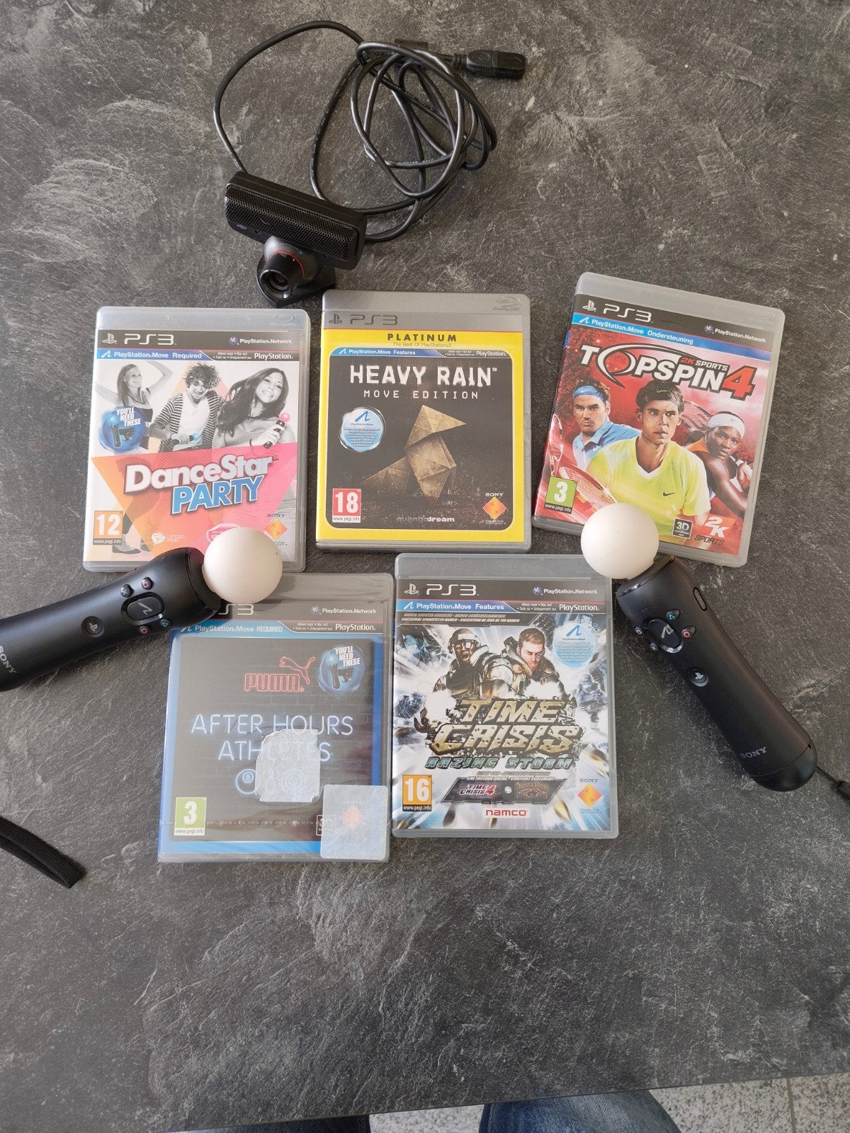 5 games PS3 + Playstation camera + 2 PS3 move controllers, Consoles de jeu & Jeux vidéo, Enlèvement, Utilisé