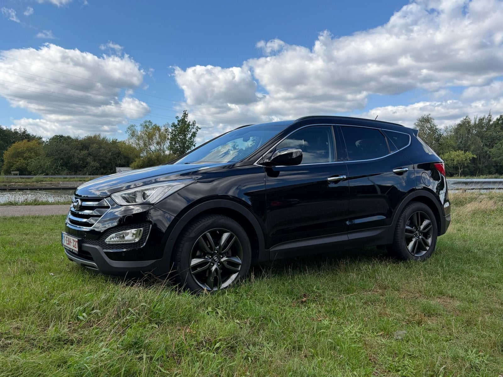 Hyundai Santa Fe 2.2 CRDi 4WD, Auto's, Hyundai, Zwart, Zwart, Leder, Particulier