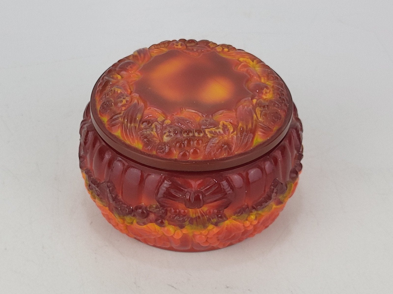 Bonbonnière ancienne bohémienne en verre, Antiquités & Art, Enlèvement ou Envoi