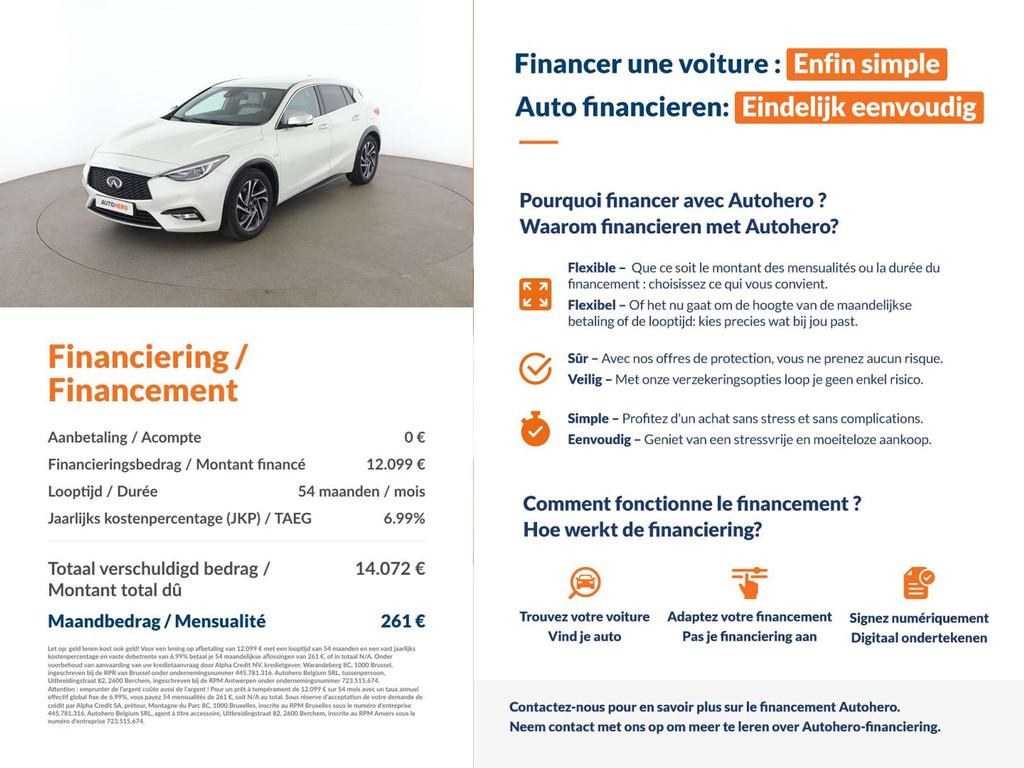 Infiniti Q30 2.2 Diesel Premium Tech AWD (automatique), Autos, Cuir, Achat, 1622 kg, 127 g/km