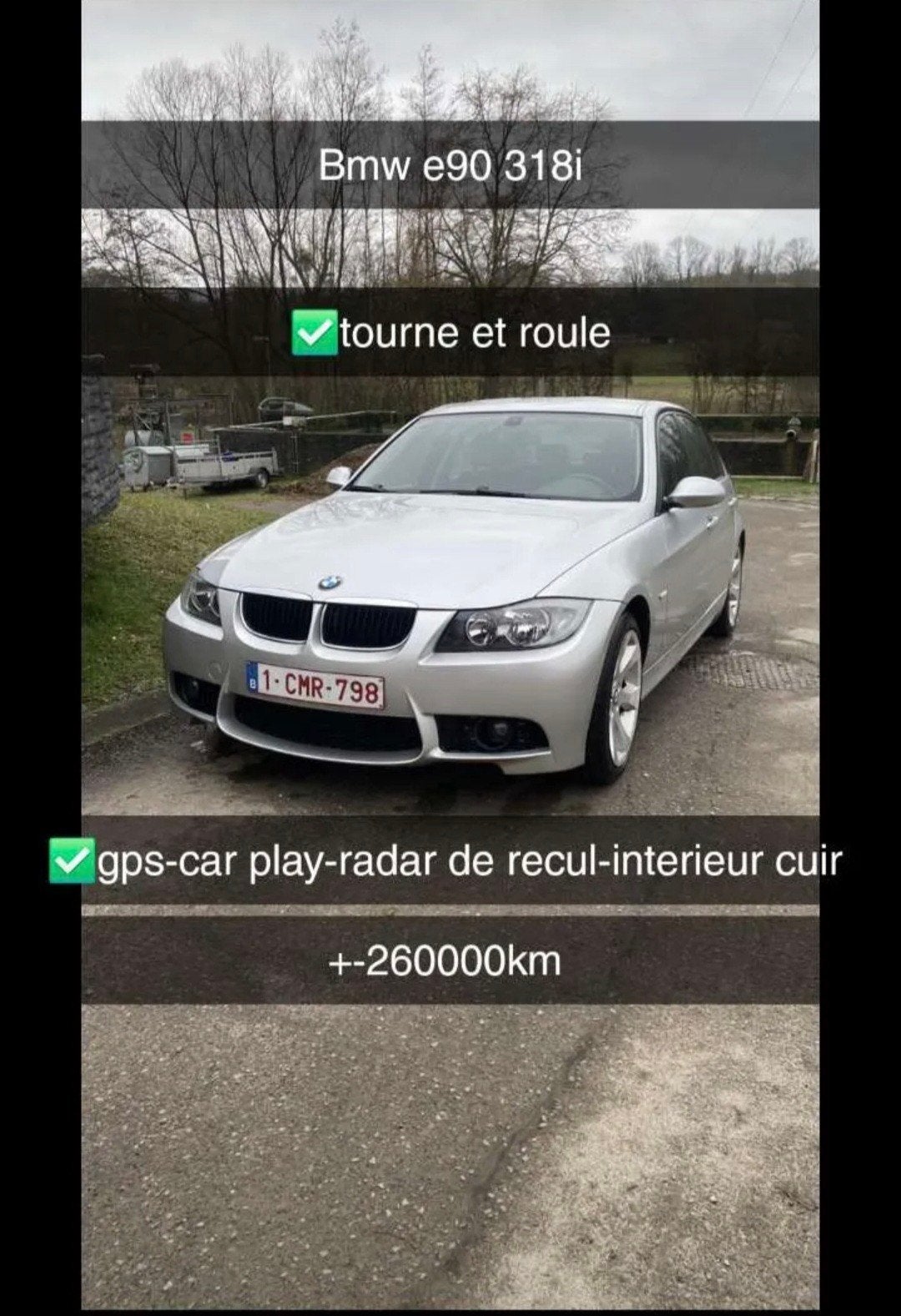 bmw 318i 2005, Autos, Cuir, Argent ou Gris, Achat, Boîte manuelle