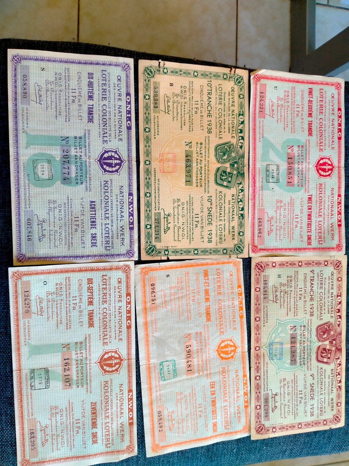 loterij , briefjes jaren 30, Enlèvement ou Envoi