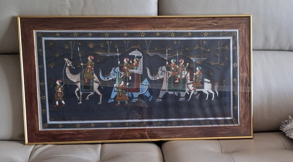 Schilderij - Op zijde geschilderd -, Antiek en Kunst, Kunst | Schilderijen | Klassiek, Ophalen, Achter glas, Overige stijlen, Overige onderwerpen