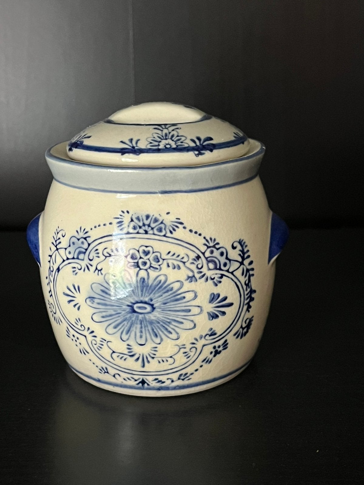 Delfts blauw aardewerk potje met deksel, Ophalen of Verzenden