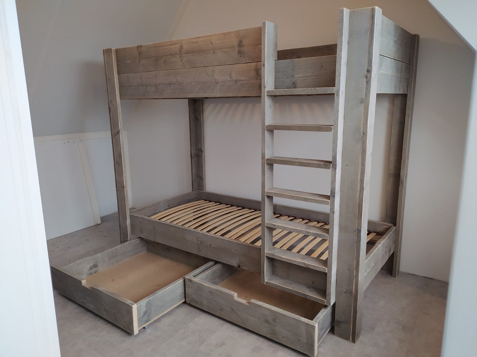 stapelbedden en hoogslapers van steigerhout, Huis en Inrichting, Slaapkamer | Stapelbedden en Hoogslapers, 100 cm, 160 tot 180 cm