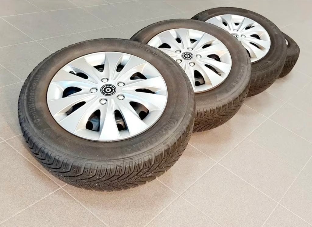 4 roues 195/65-15 VW Golf, entraxe 5x112, Ophalen, Gebruikt, 15 inch, Banden en Velgen