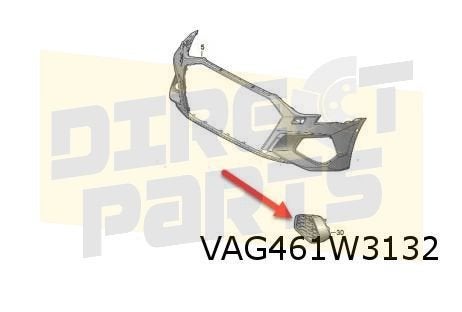Audi A3 (4/20-) (8Y_) voorbumpergrille onder Rechts (9B9 sat, -, -, Nieuw, Audi