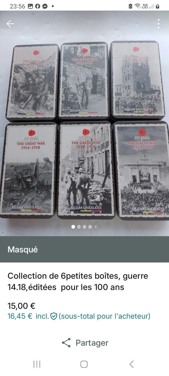 A vendre  ensemble de  boîtes métalliques sur la guerre, Collections, Boîte en métal, Enlèvement, Comme neuf, Autre