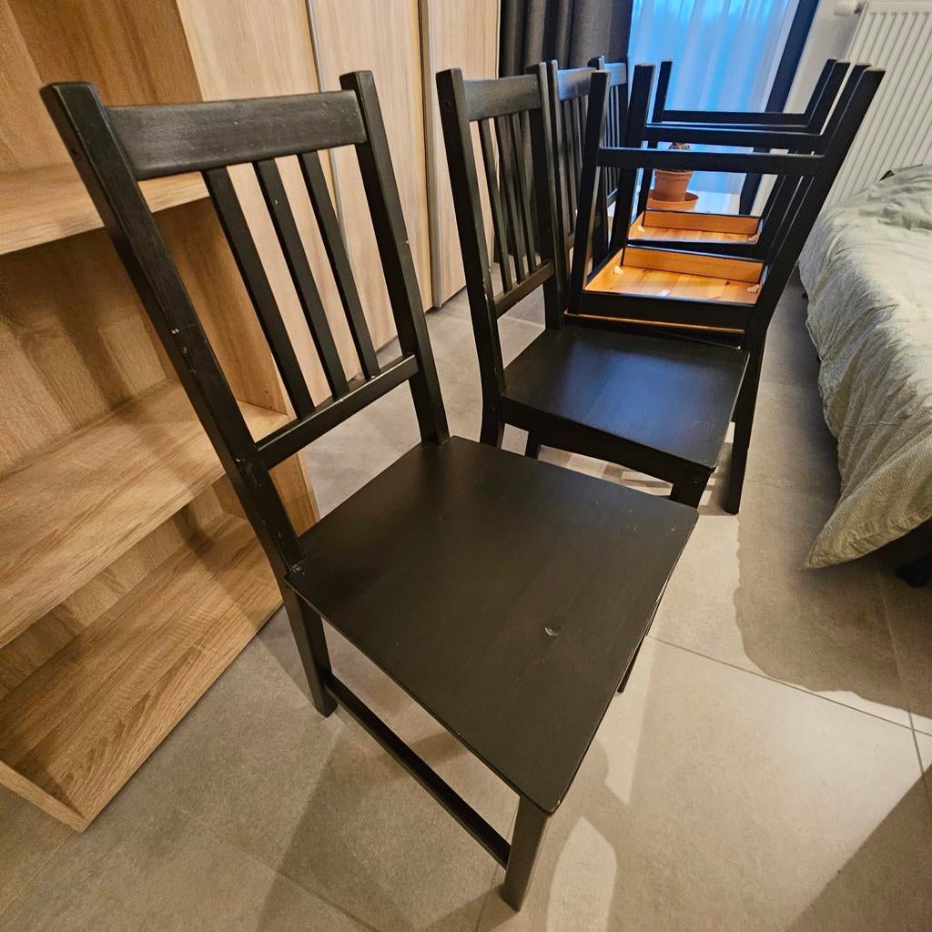 6 eetkamerstoelen, Huis en Inrichting, Stoelen, Ophalen, Gebruikt, Zwart, Modern