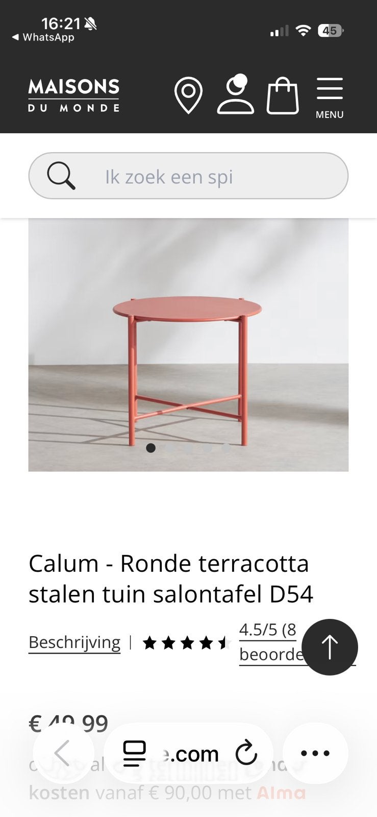 Tafeltje Maison du monde, Tuin en Terras, Ophalen, Nieuw