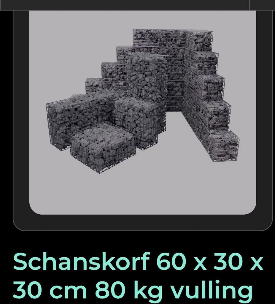 Steenkorven of ook schanskorven genoemd te koop, Ophalen