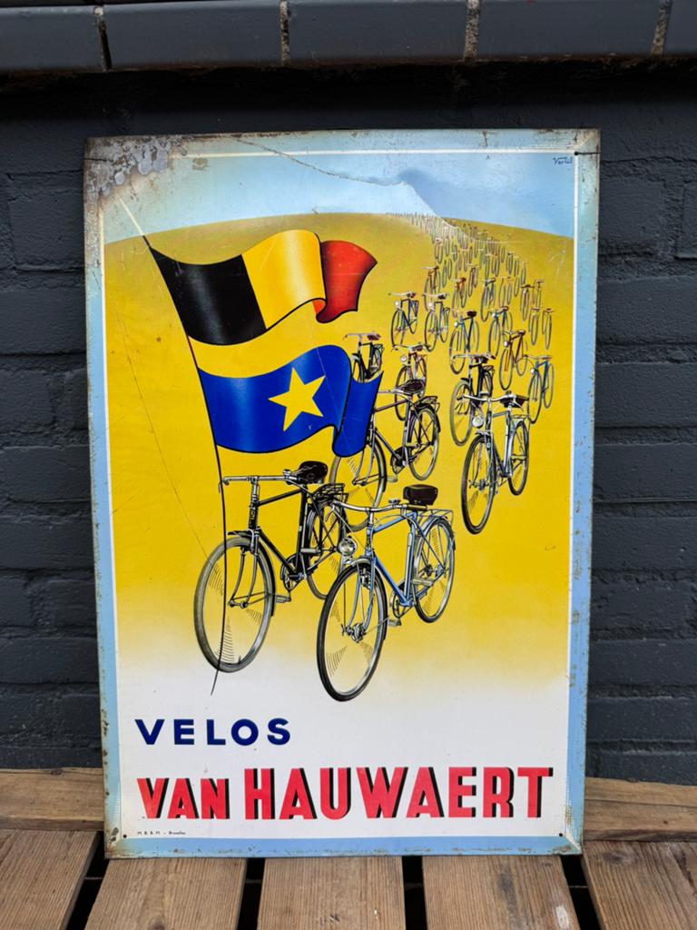 Fiets reclamebord van Hauwaert, Ophalen of Verzenden, Gebruikt, Reclamebord