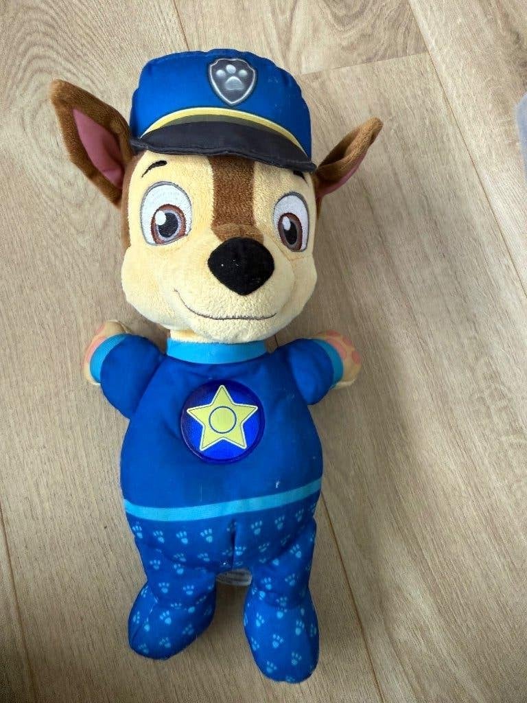 Peluche interactive Chase Pat Patrouille, Paw Patrol, Enlèvement ou Envoi, Comme neuf, Bleu
