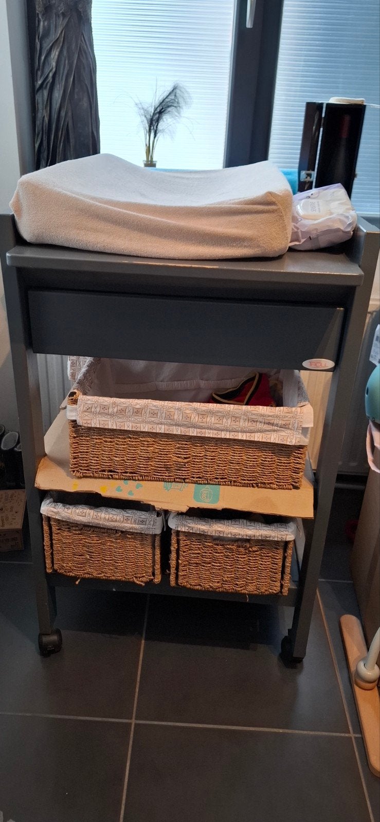 pampertafel op wielen (kussen niet inbegrepen), 90 à 105 cm, Enlèvement, Utilisé, 70 cm ou plus