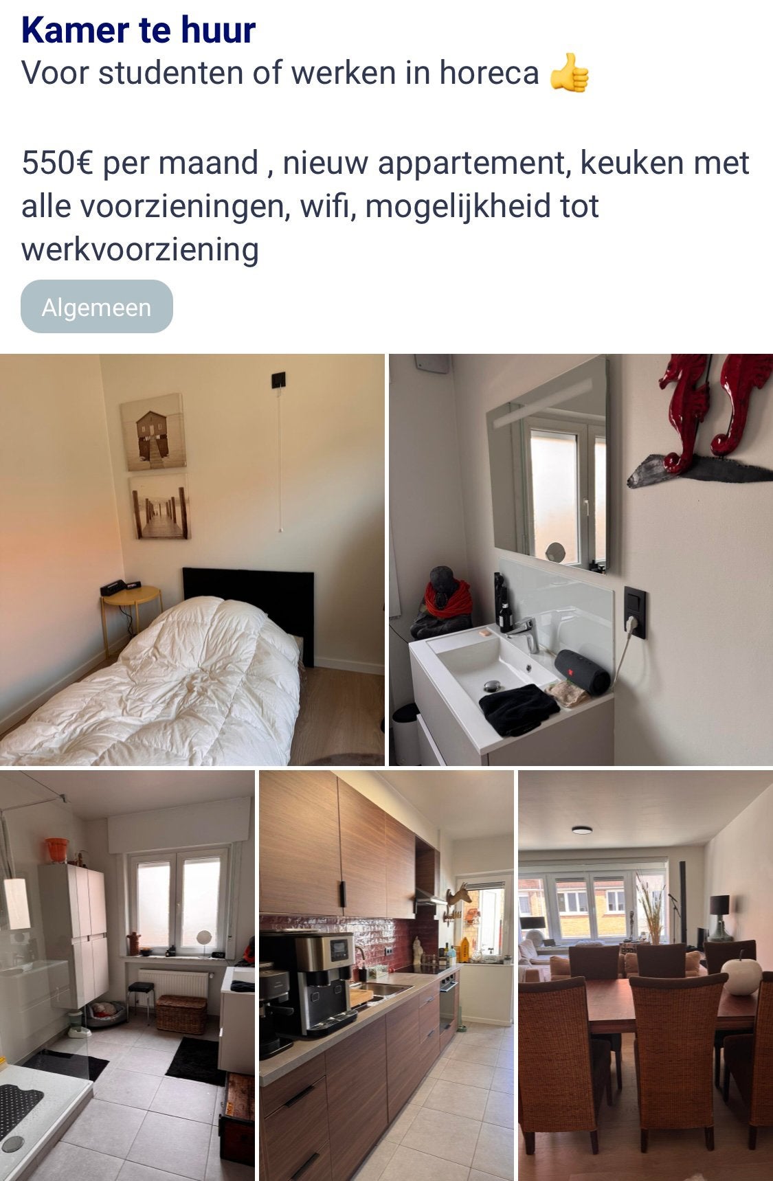 cohouse, Immo, Maisons à louer, Chambre (d'étudiants), En direct du propriétaire, 1 pièces, Province de Flandre-Occidentale