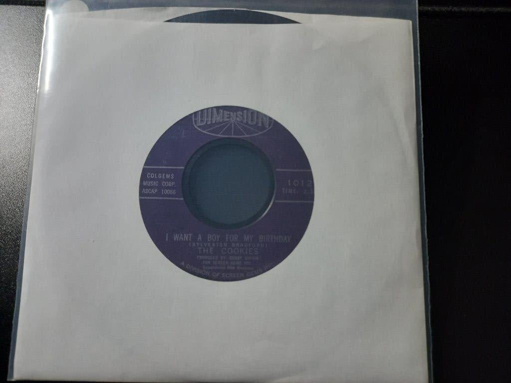The Cookies ‎– I Want A Boy For My Birthday '7 " Popcorn ", Enlèvement ou Envoi, 7 inch, Comme neuf, Pop