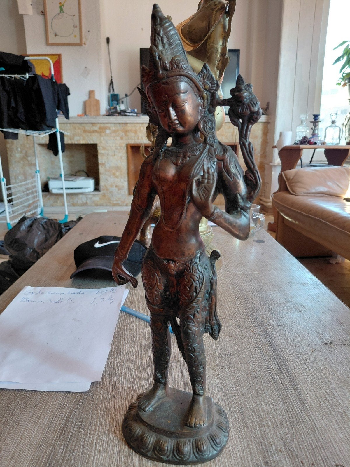 Groot Aziatisch bronzen beeld – rijk gedetailleerd, Ophalen