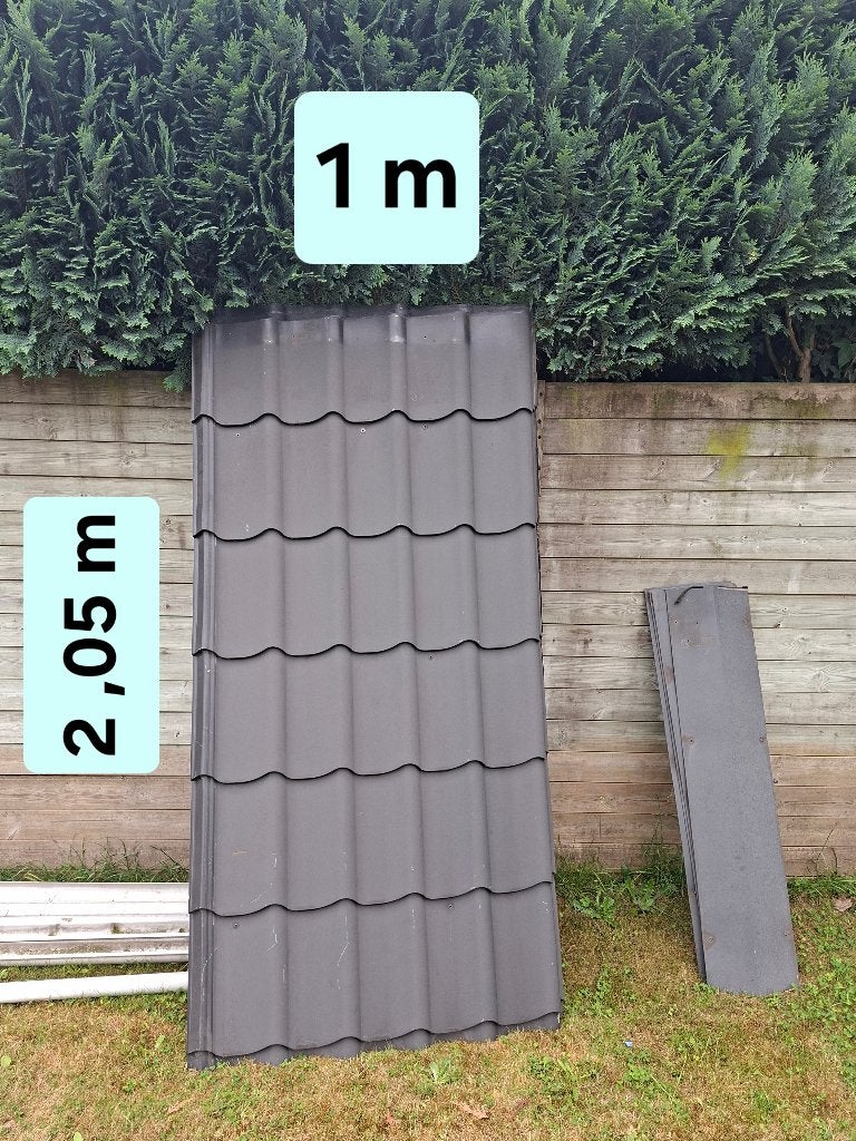 Panneau immitation tuile, Bricolage & Construction, Tuiles & Revêtements de toit, 15 m² ou plus, Gris, Enlèvement, Utilisé