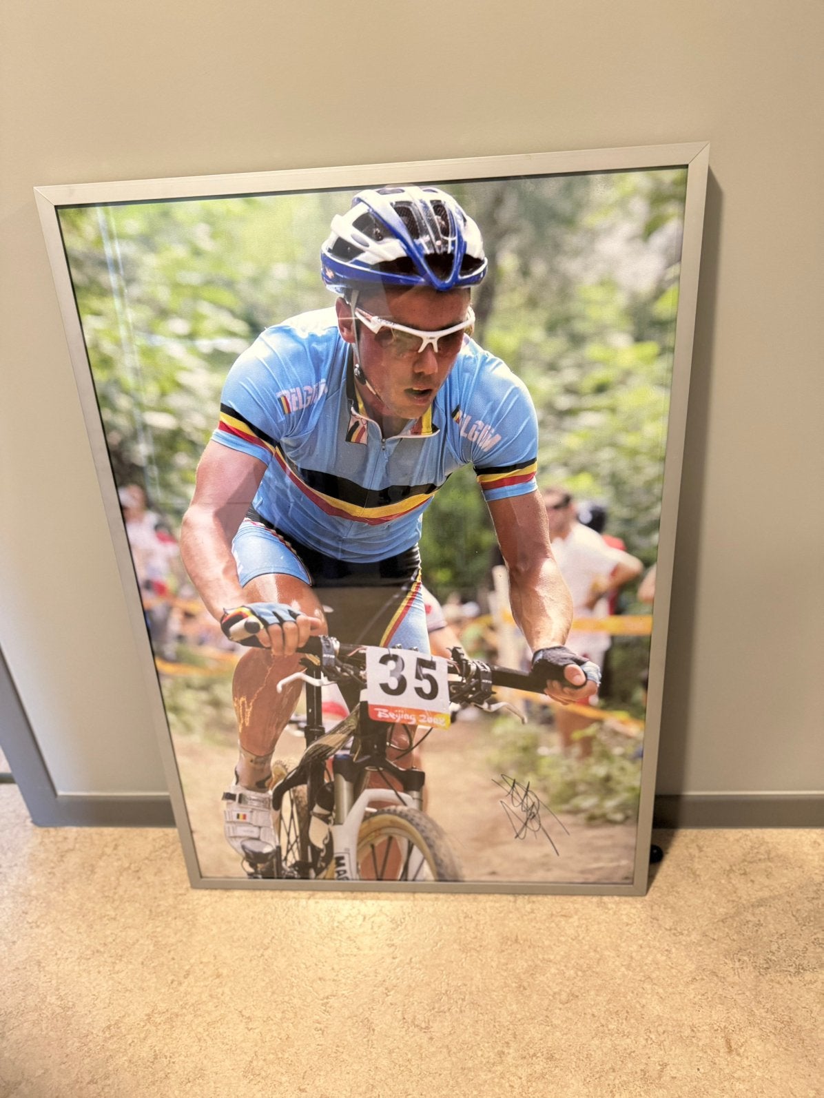 Grote gehandtekende foto Sven Nys + kader, Enlèvement, Comme neuf