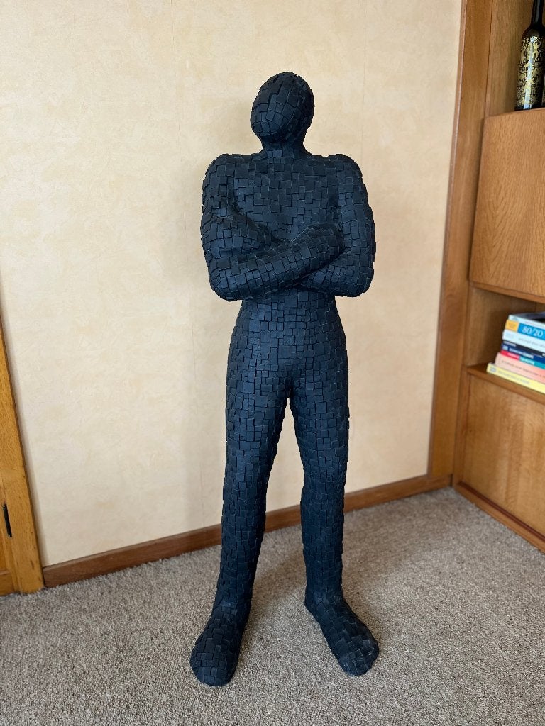 Zwarte Mozaïek Man - sculptuur, Antiek en Kunst, Ophalen, Zwart, 1 meter - 2 meter, Beeld