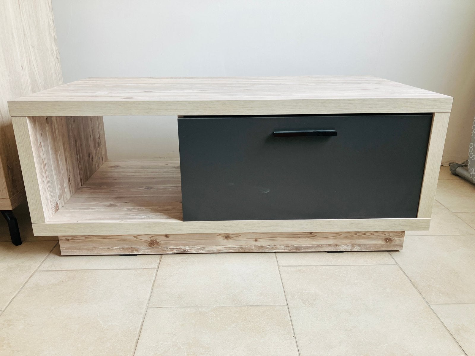 Salontafel kleur grijze eik, Enlèvement, Comme neuf