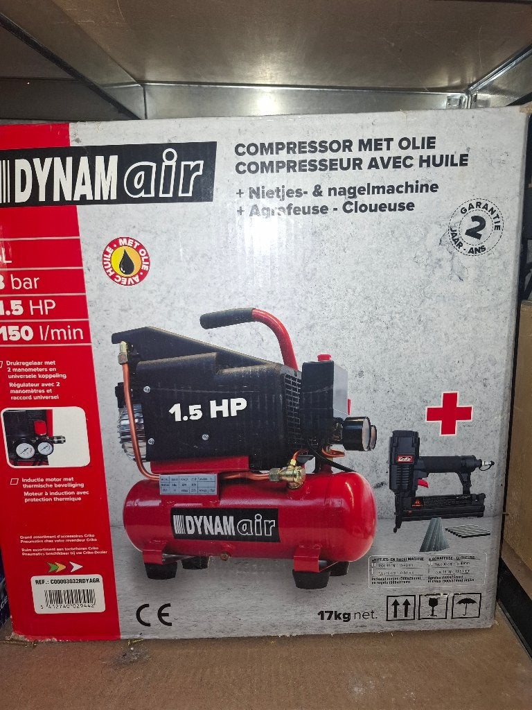 compresseur Dynam Air, Bricolage & Construction, Moins de 25 litres, Comme neuf, Enlèvement, 6 à 10 bars