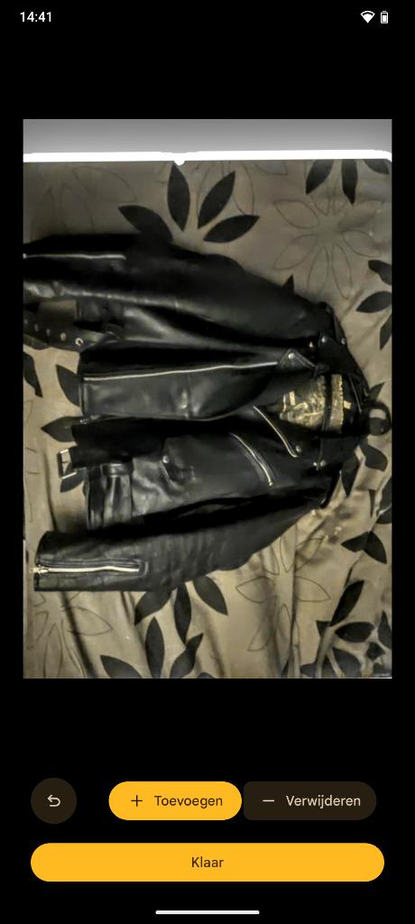 Vintage lederen motor jas, Enlèvement, Seconde main, Hommes, Manteau | cuir