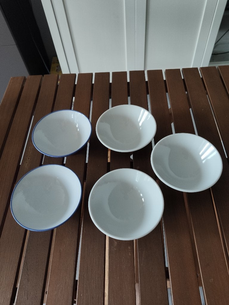 Set van 5 blauw-witte schalen van Aziatische keramiek, Ophalen
