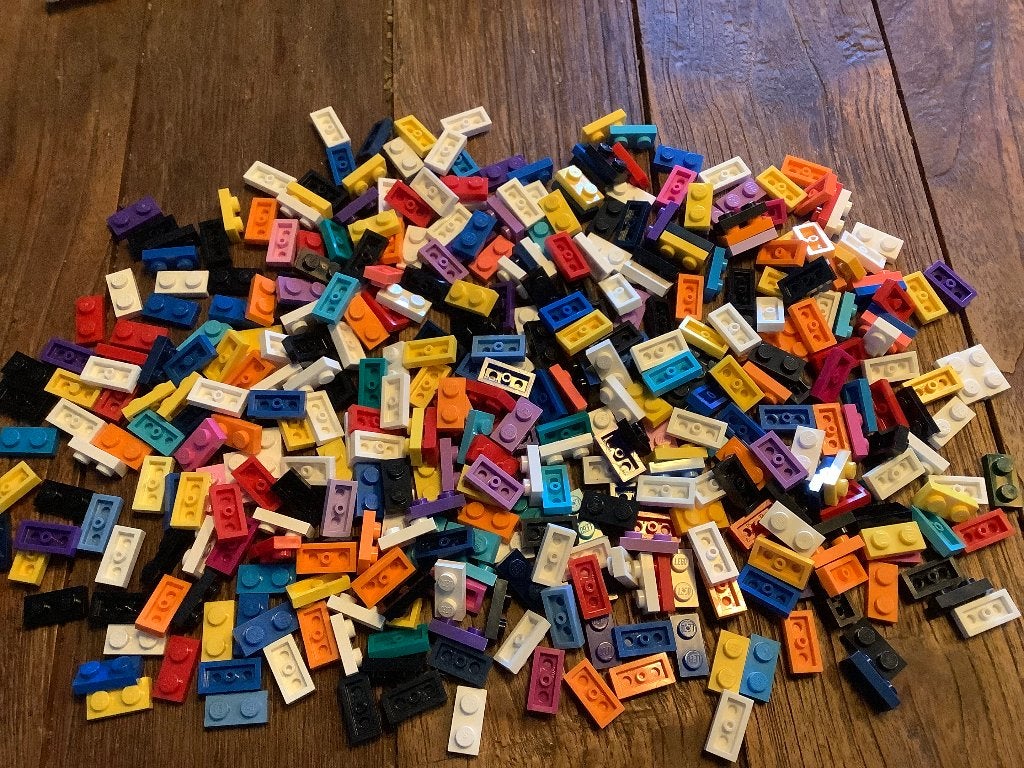 Lego plaatjes 1x2 varia kleuren 400 stuks / 230-1-4, Ophalen of Verzenden, Zo goed als nieuw, Losse stenen, Lego