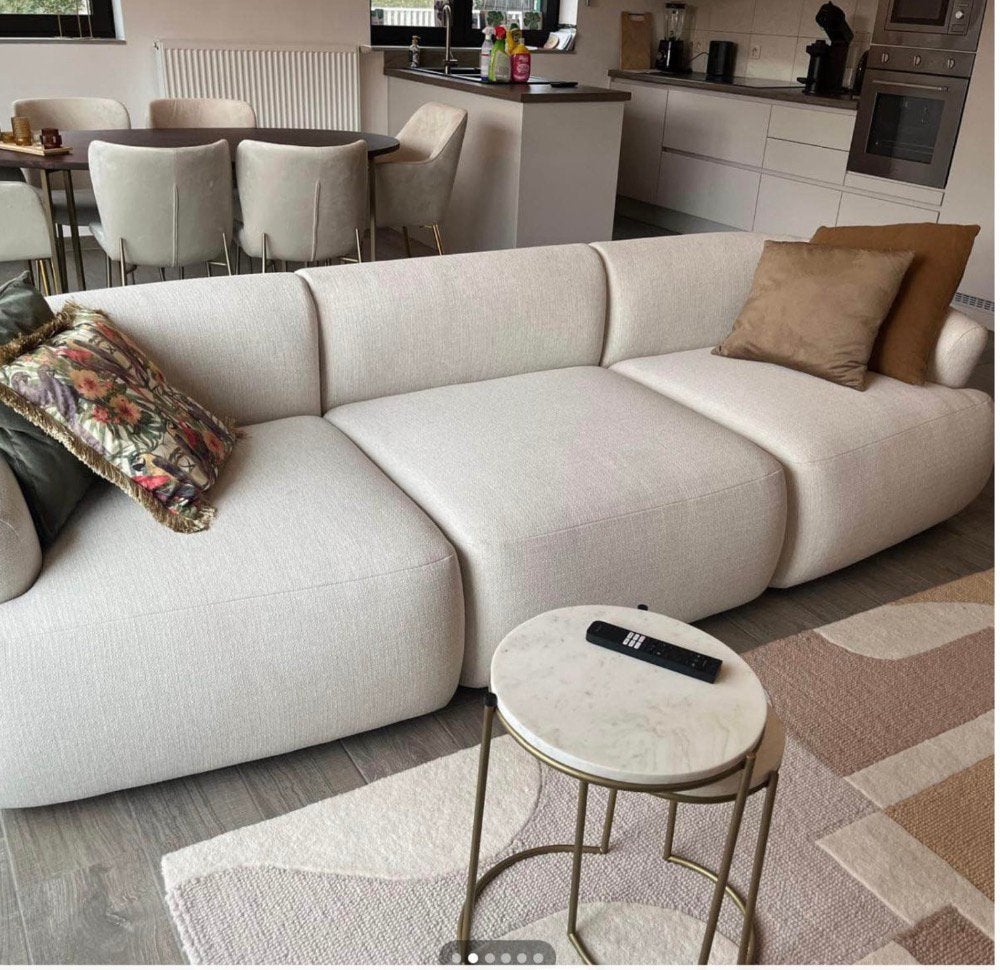 Deze set bestaat uit een comfortabele, modulaire bank, Ophalen, Zo goed als nieuw, Stof