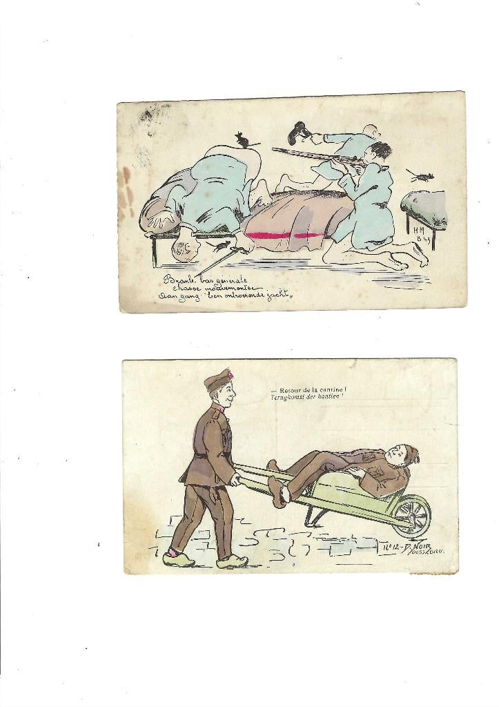 Carte postale Humour militaire, Ophalen of Verzenden, Gelopen