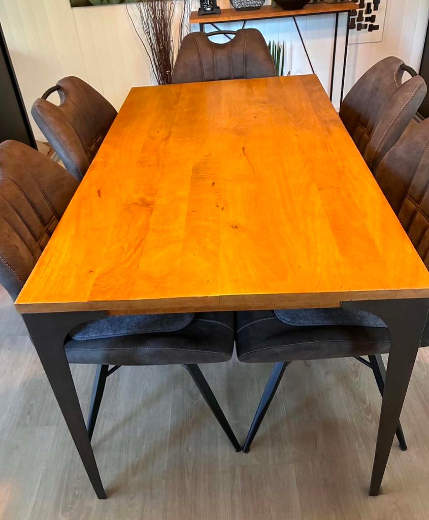 Table 80x140 en bois de manguier, Maison & Meubles, Tables | Tables à manger, Métal, 100 à 150 cm, Comme neuf, Enlèvement