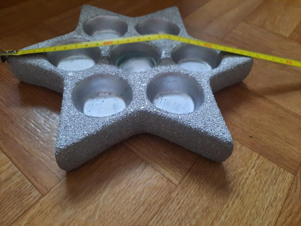 zilveren glitter ster om theelichtjes in te zetten, Ophalen of Verzenden, Kaars