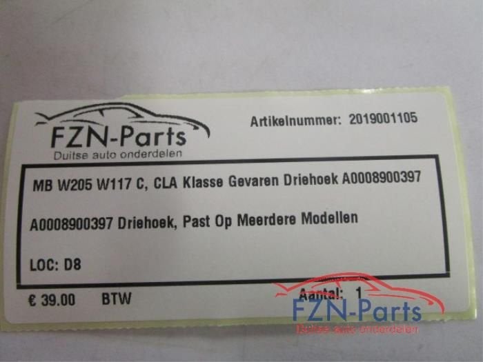 Gevarendriehoek Mercedes CLA (22742701), Enlèvement ou Envoi, Utilisé