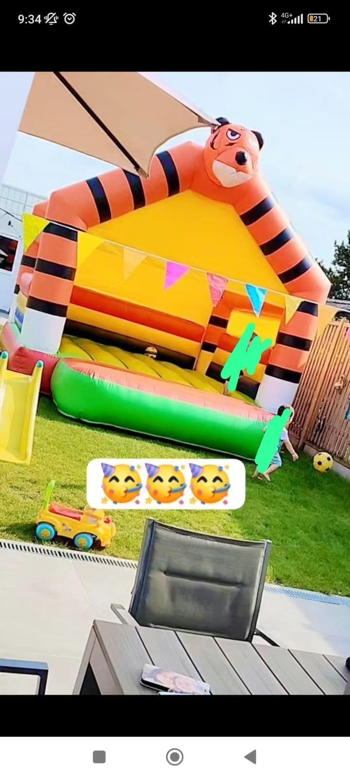 Springkasteel tijger incl blower, Hobby en Vrije tijd, Ophalen
