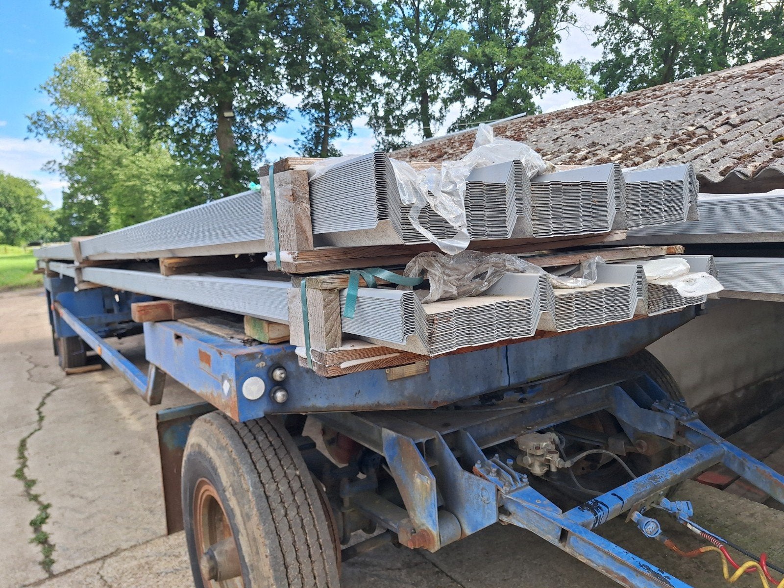 Stalen dakplaten anti-condens 3,5m 6m 7,62m 9,90m 10,69m 12,, Ophalen, Grijs