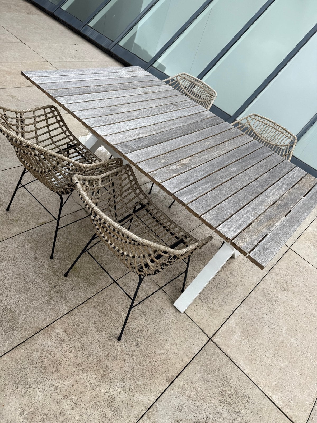 Tuintafel plus 4 stoelen, Enlèvement, Comme neuf