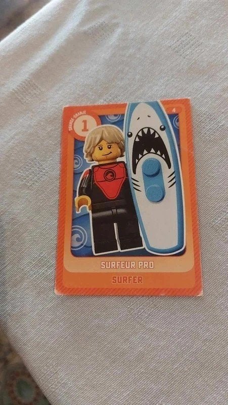 Lego / Verzamelkaart / Surfer, Ophalen of Verzenden, Gebruikt, Overige typen, Lego