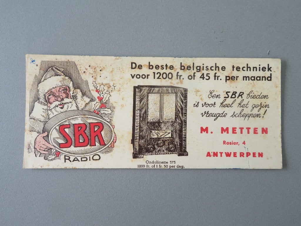 vloeipapier buvard SBR Radio Ondolinette 373 M. Metten Antw., Verzenden, Zo goed als nieuw, Overige typen