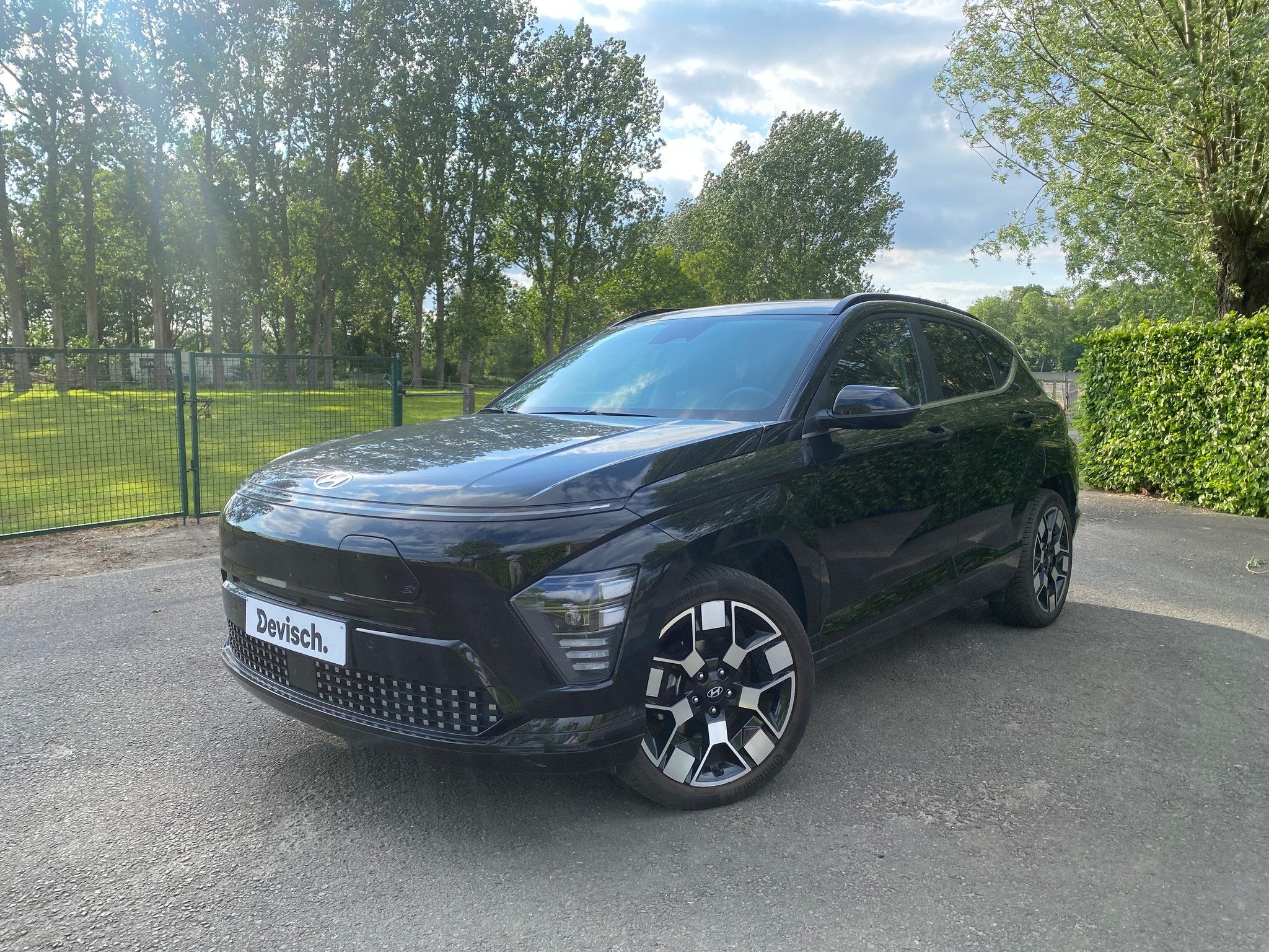 Hyundai KONA EV SHINE 65 kwh (bj 2024, automaat), Auto's, Gebruikt, Zwart, Zwart, Leder