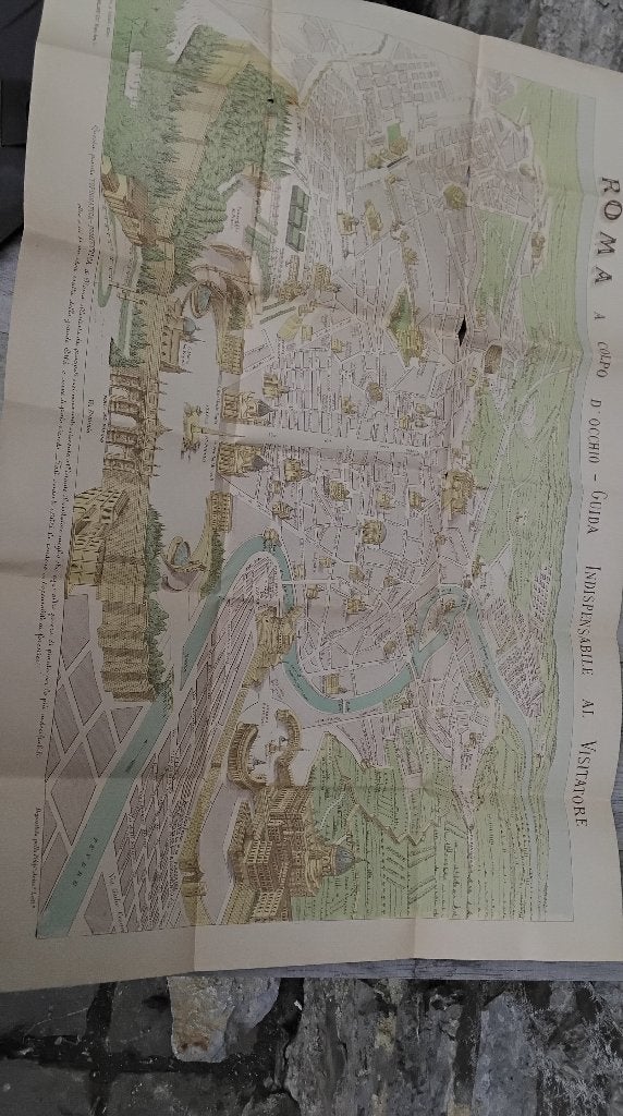 Ancienne carte geographique rome, Enlèvement ou Envoi, Utilisé, Italie