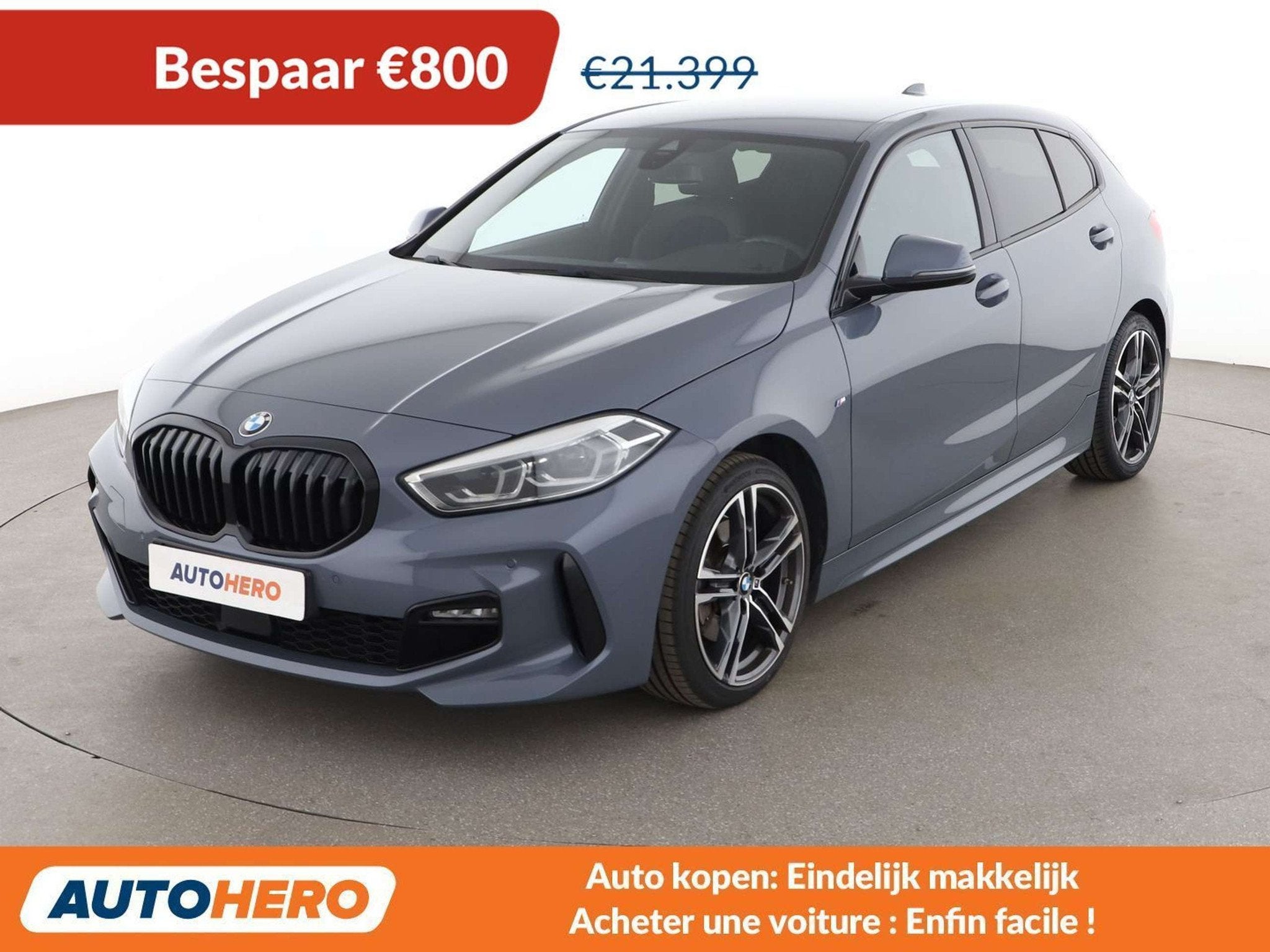 BMW 1 Serie 118 118i M Sport (année de construction 2021), Autos, 100 kW, Argent ou Gris, Achat, Euro 6