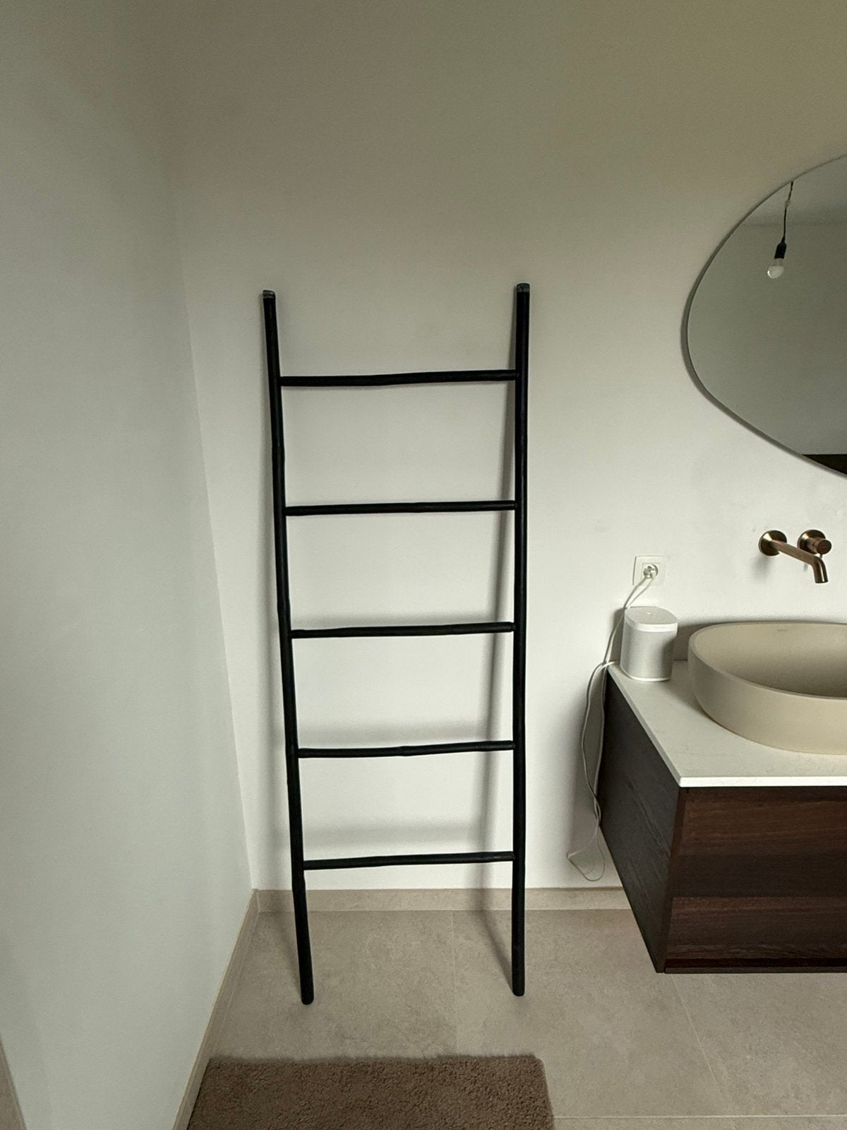 Echelle à serviettes de bain noire en bois - design, Moins de 25 cm, Comme neuf, 50 à 100 cm, Autres types