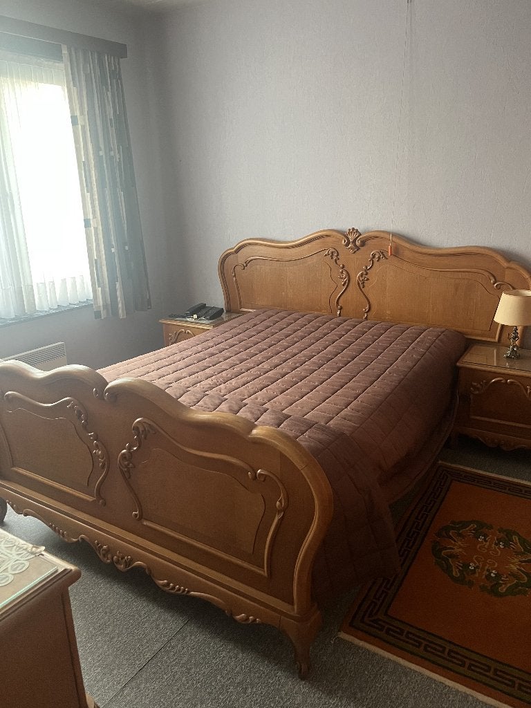 massief eiken slaapkamer, Maison & Meubles, Chambre à coucher | Chambres à coucher complètes, Enlèvement, Utilisé, Deux personnes