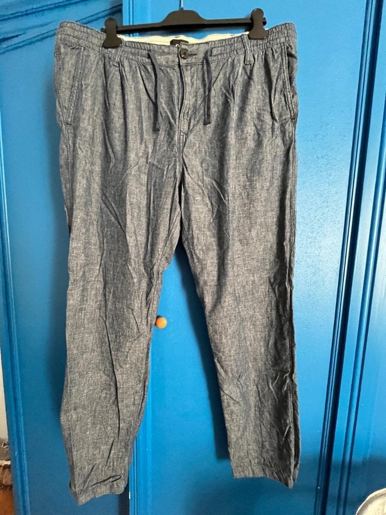 2 C&A linnen-katoenen broeken XXL W40 L32, Kleding | Heren, Ophalen of Verzenden, Gedragen, Maat 56/58 (XL), Meerkleurig