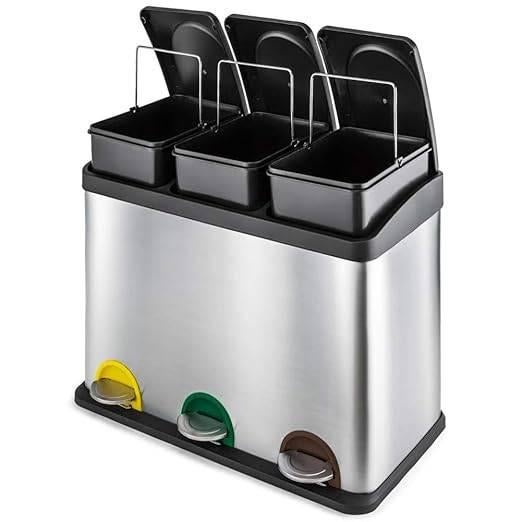poubelle de tri sélectif neuve, Neuf, Inox, À pédale, Moins de 50 cm