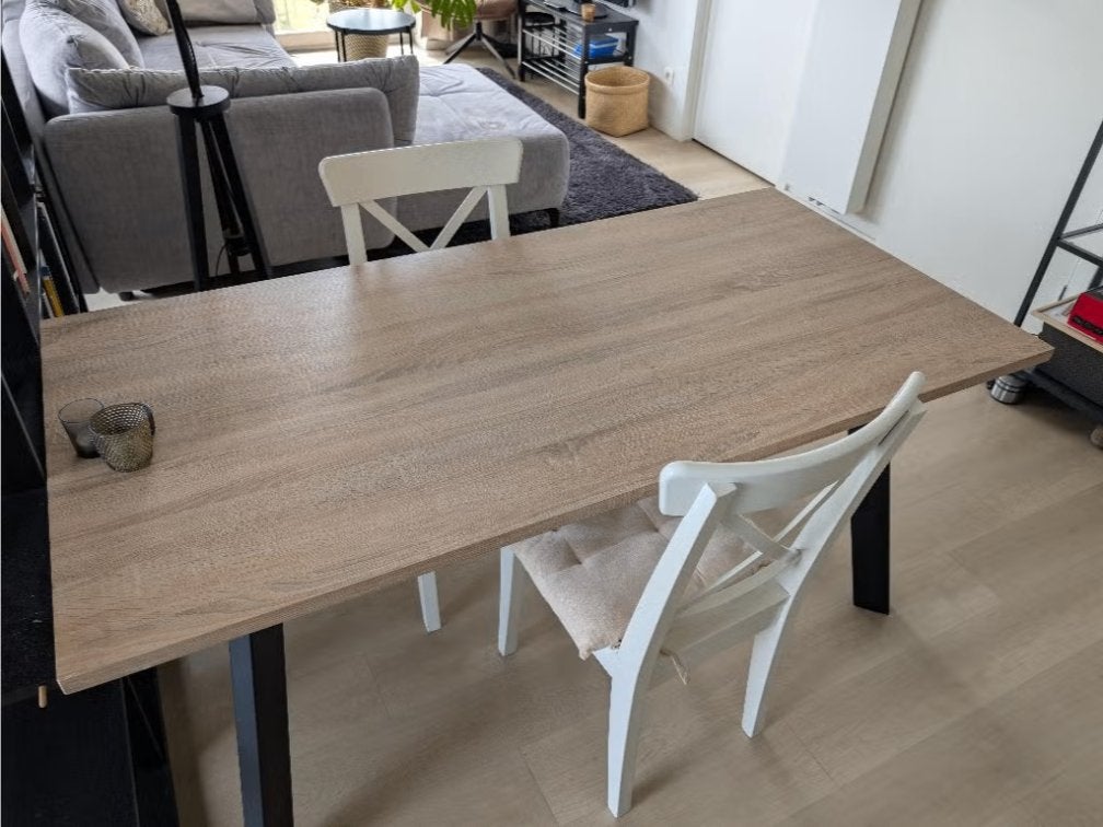 Eettafel 180x90cm, Ophalen, Zo goed als nieuw, Vier personen, Rechthoekig