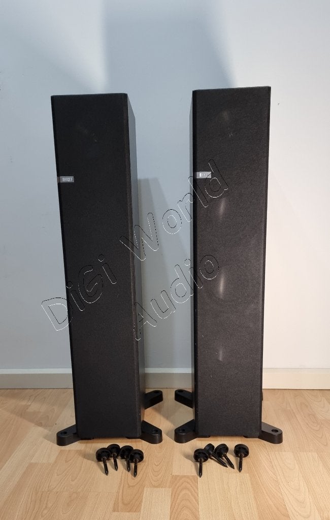 KEF Q500 in de elegante kleur Black ash, Audio, Tv en Foto, Luidsprekerboxen, Zo goed als nieuw, Front, Rear of Stereo speakers