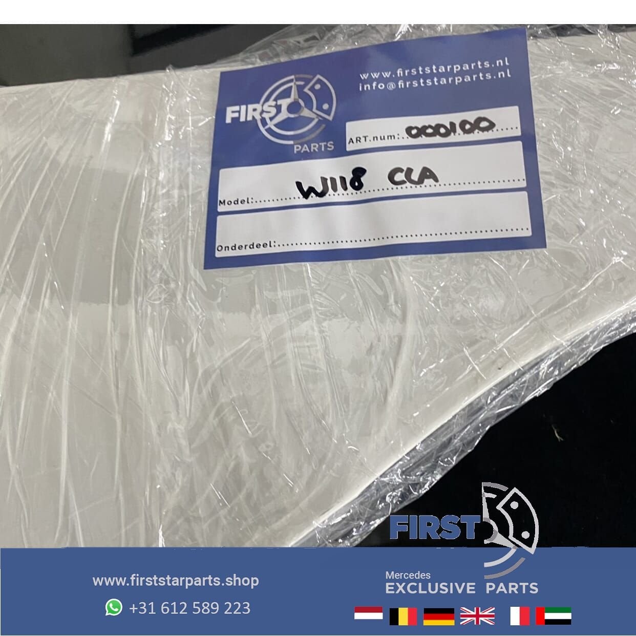 W118 X118 CLA ZIJSCHERM WIT RECHTS Mercedes 2019-2022 ORIGIN, Garde-boue, Droite, Utilisé, -
